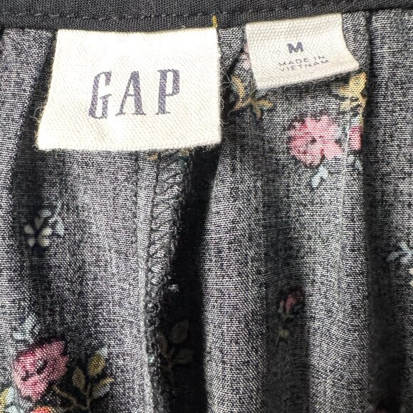 GAP Peplum Ditsy Floral Print Top Black Women's Size Medium - Picture 8 of 10